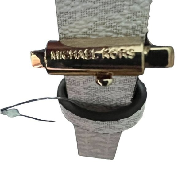 NEW MICHAEL KORS Belt Signature Pattern White & Gray Women’s Size XL FAST SHIP - Picture 3 of 6